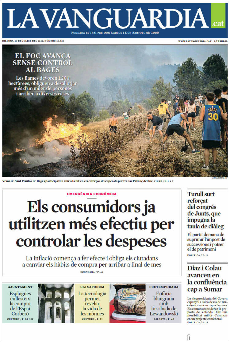 Portada de La Vanguardia (España)