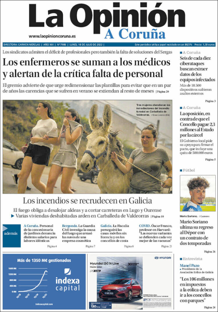 Portada de La Opinión de A Coruña (España)