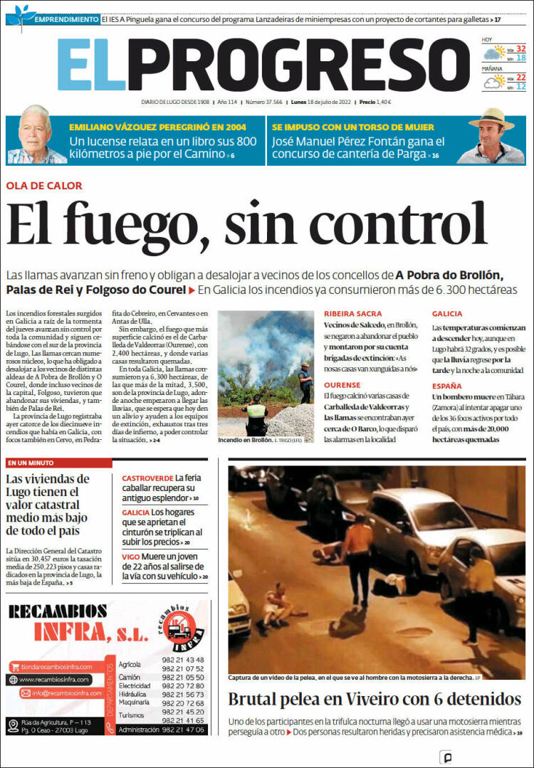 Portada de El Progreso (España)