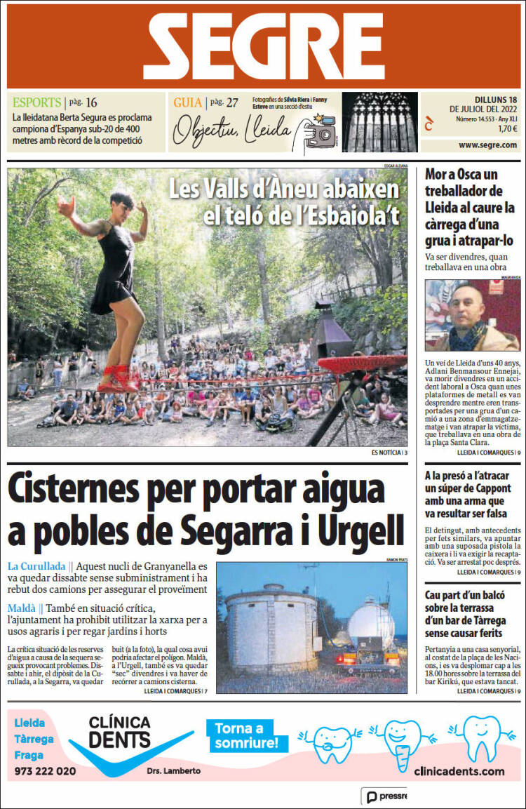 Portada de Segre (España)