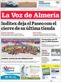 Portada de La Voz de Almería (España)