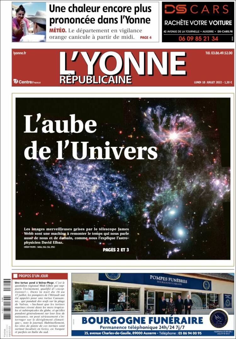 Portada de L'Yonne-Républicaine (Francia)
