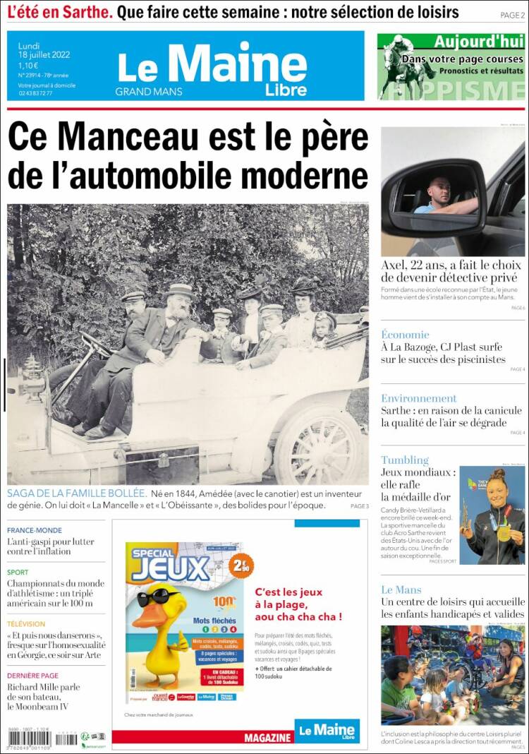 Portada de Le Maine Libre (Francia)
