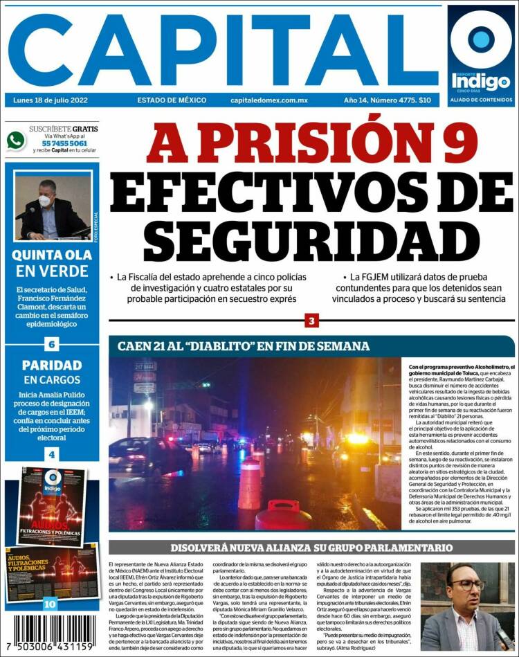 Portada de Capital México (México)