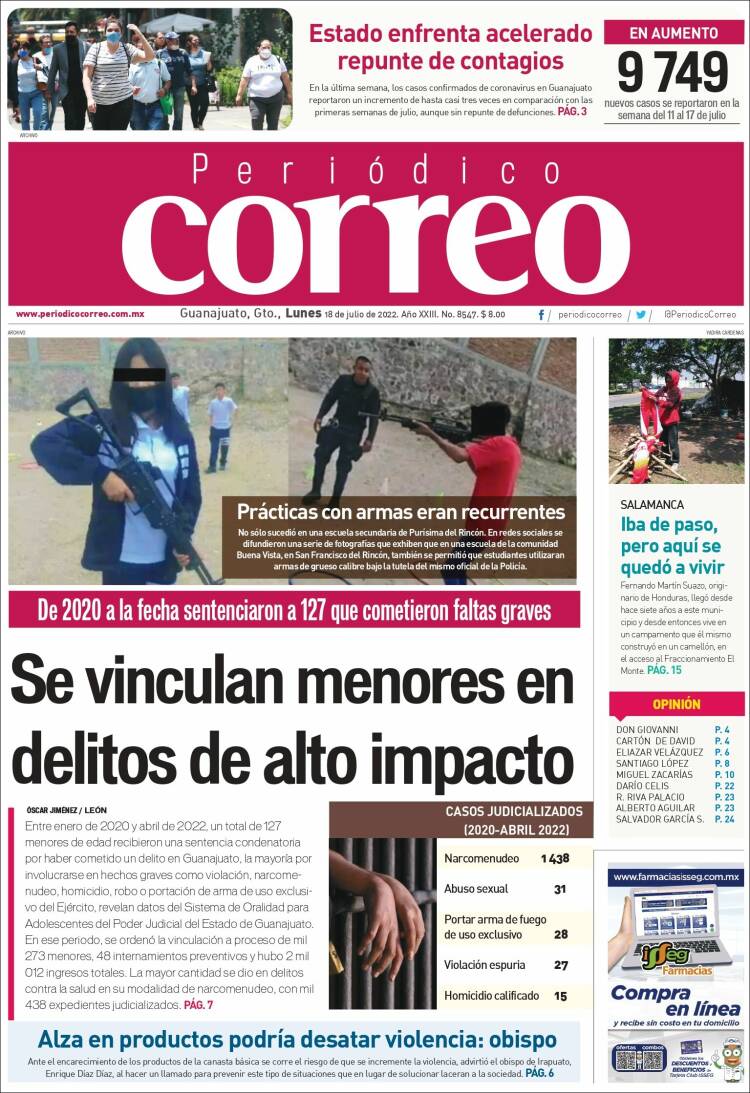 Portada de Correo - El diario del Estado de Guanajuato (México)