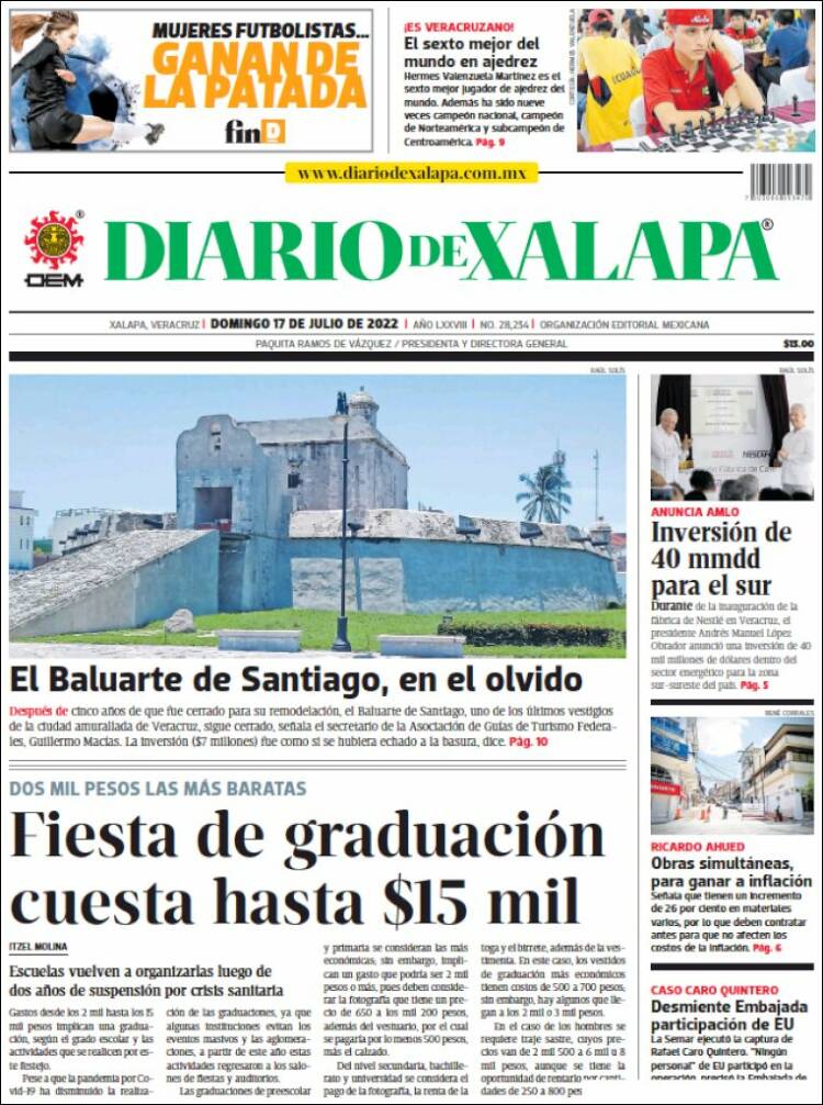 Portada de Diario de Xalapa (México)