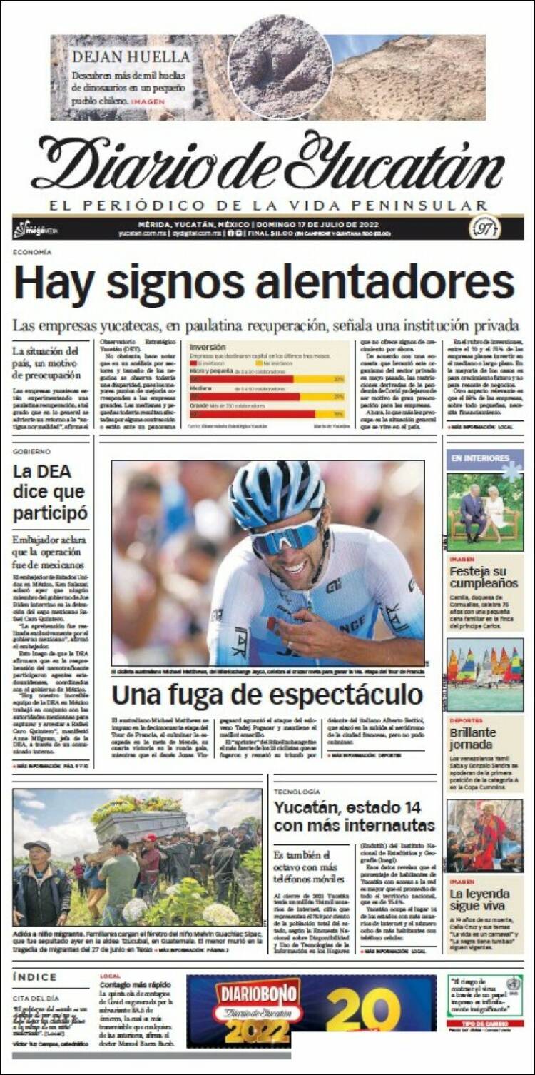 Portada de Diario de Yucatán (México)