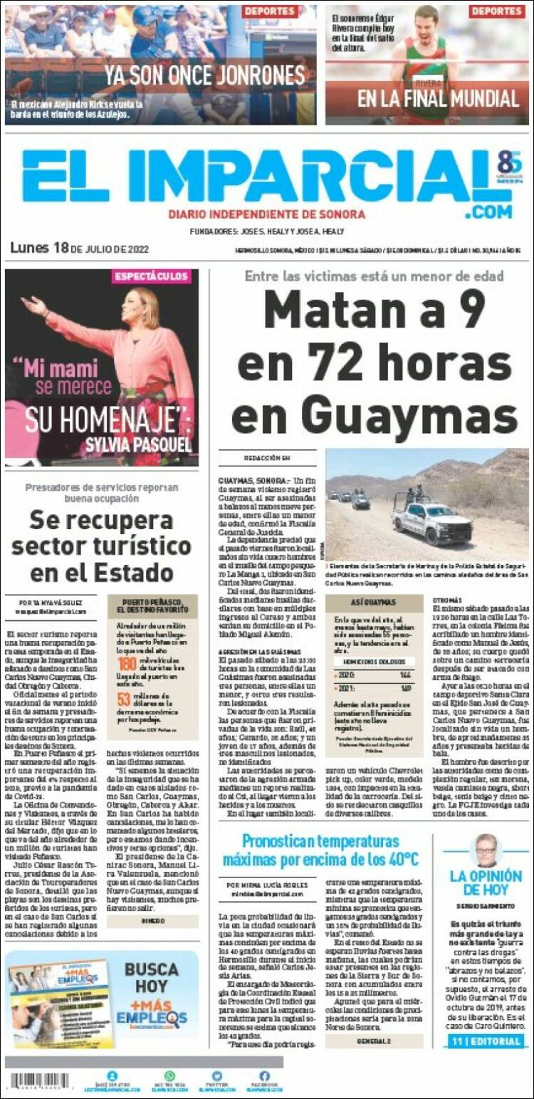 Portada de El Imparcial (México)