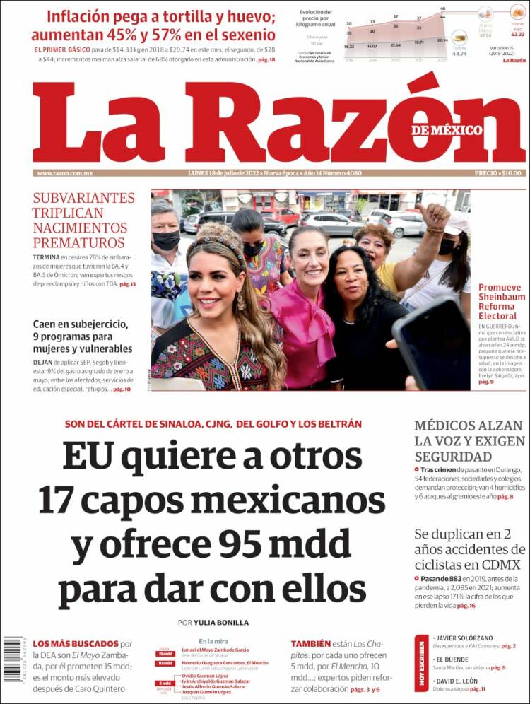 Portada de La Razón (México)