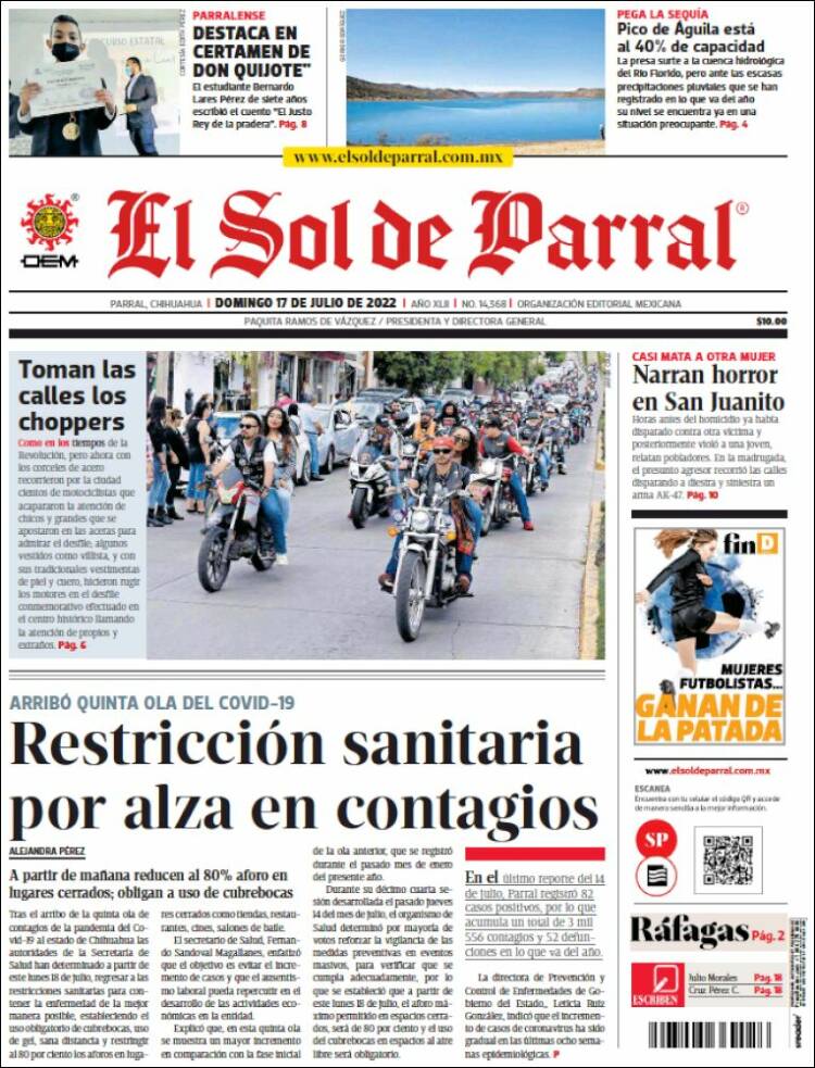 Portada de El Sol de Parral (México)