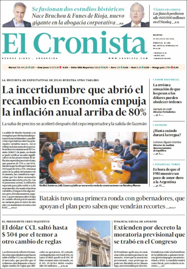 Portada de El Cronista Comercial (Argentina)