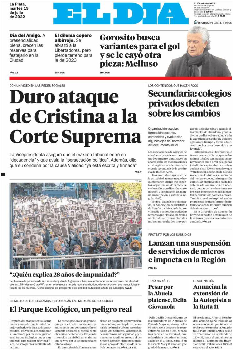 Portada de El Día de la Plata (Argentina)