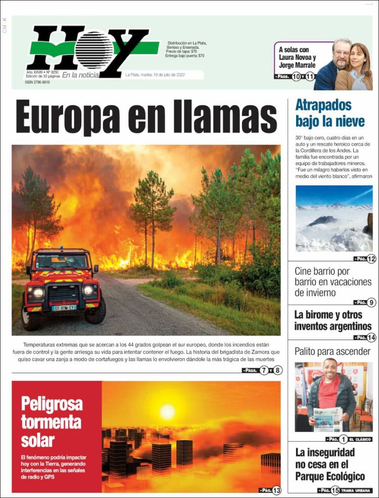 Portada de Diario Hoy (Argentina)