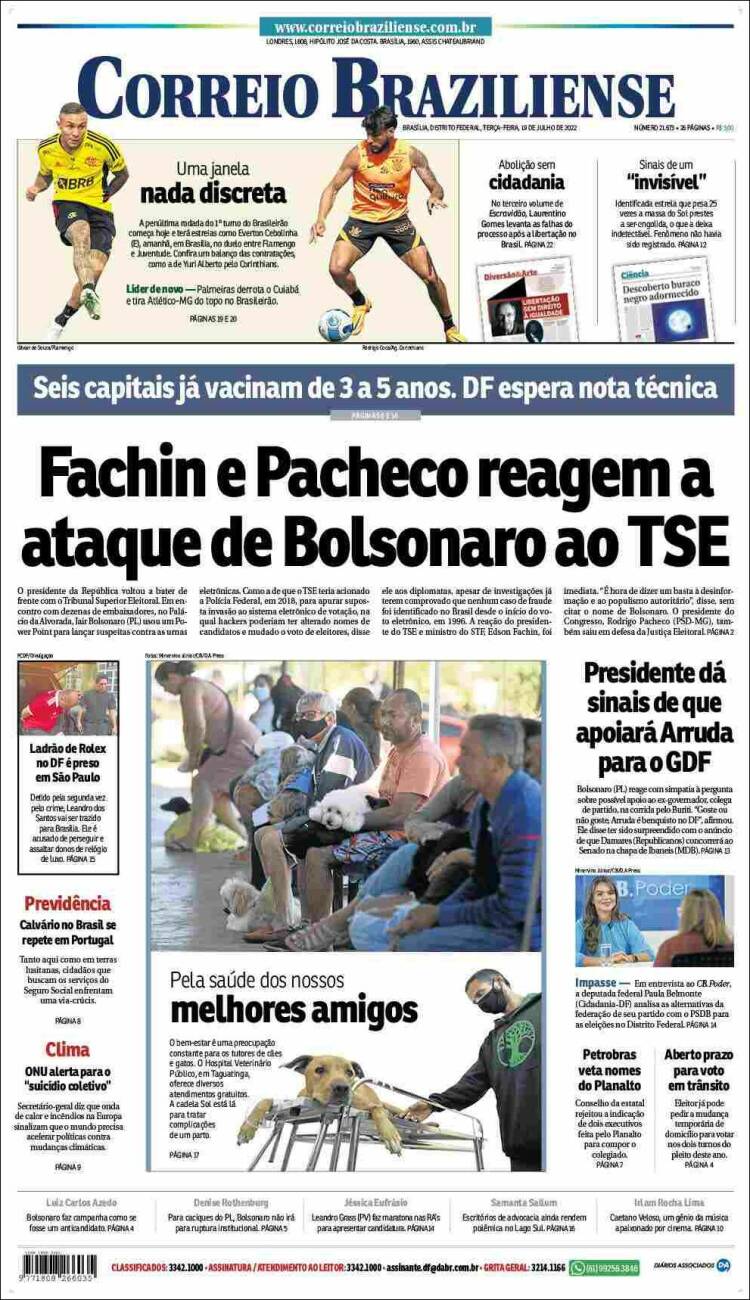 Portada de Correio Braziliense (Brasil)