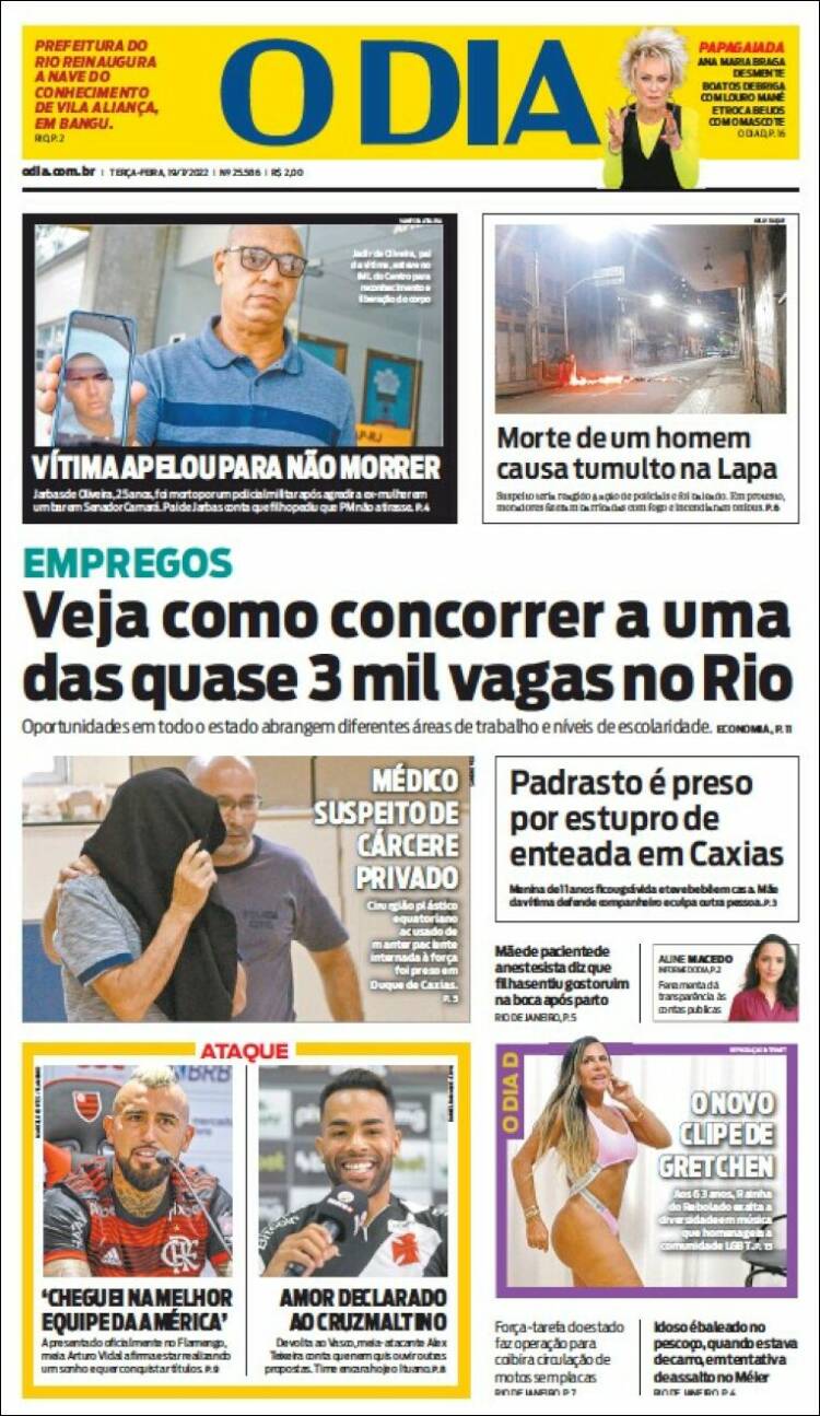 Portada de O Dia (Brasil)