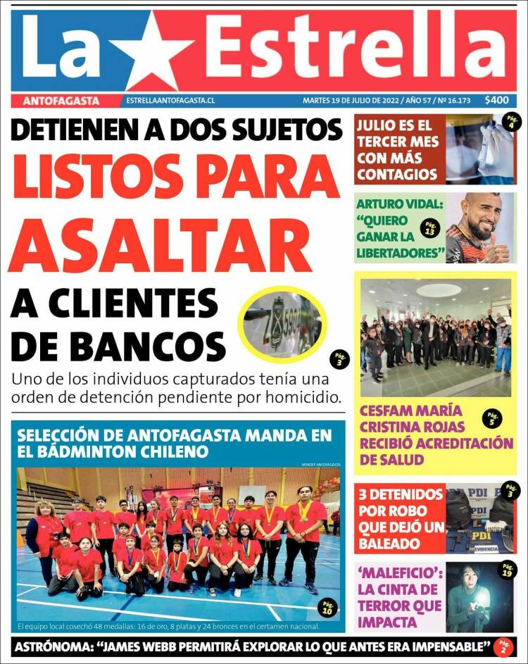 Portada de La Estrella del Norte (Chile)