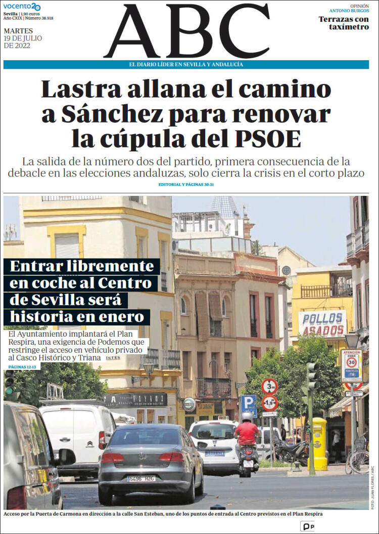 Portada de ABC - Sevilla (España)