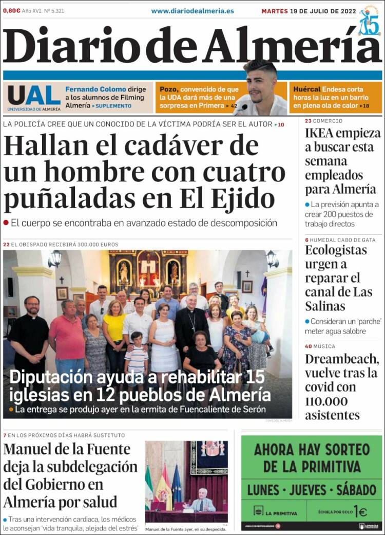 Portada de Diario de Almería (España)