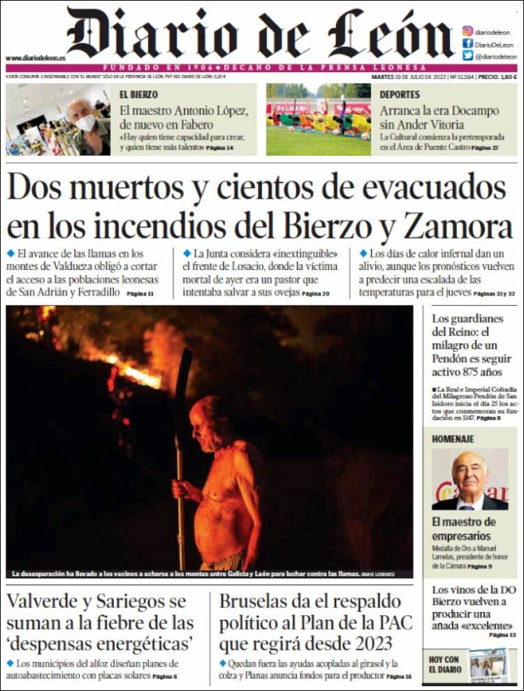 Portada de Diario de León (España)