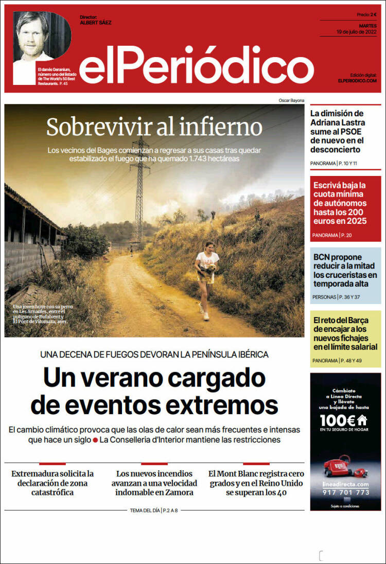 Portada de El Periódico (España)