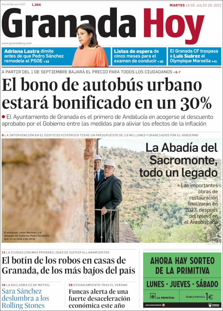 Portada de Granada Hoy (España)