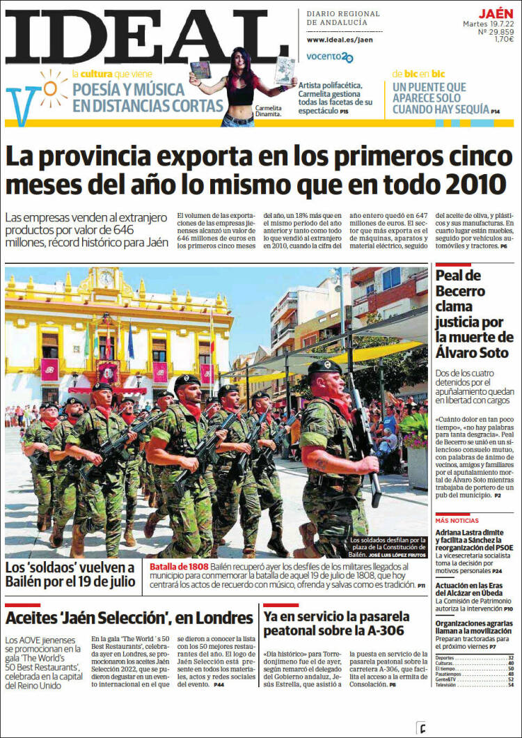 Portada de El Ideal de Jaén (España)