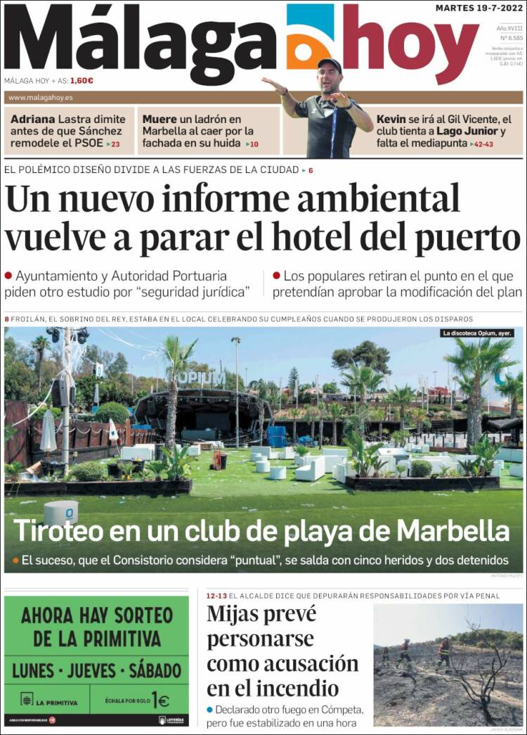 Portada de Málaga Hoy (España)