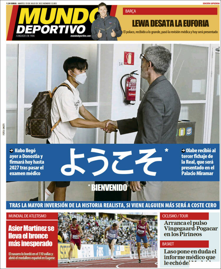 Portada de Mundo Deportivo Gipuzkoa (España)