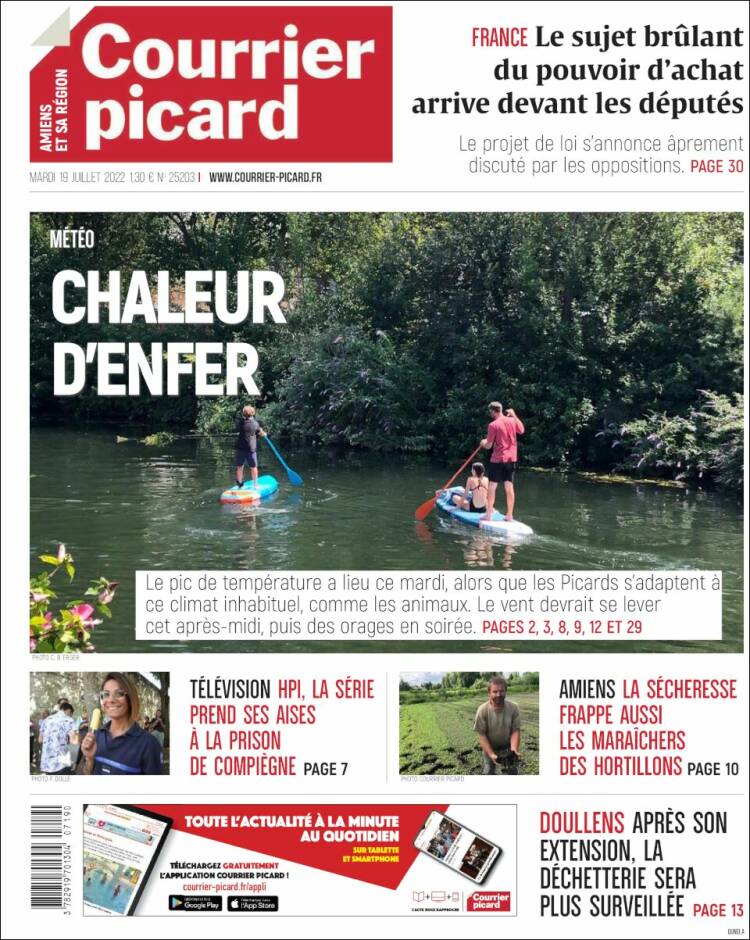 Portada de Courrier Picard (Francia)