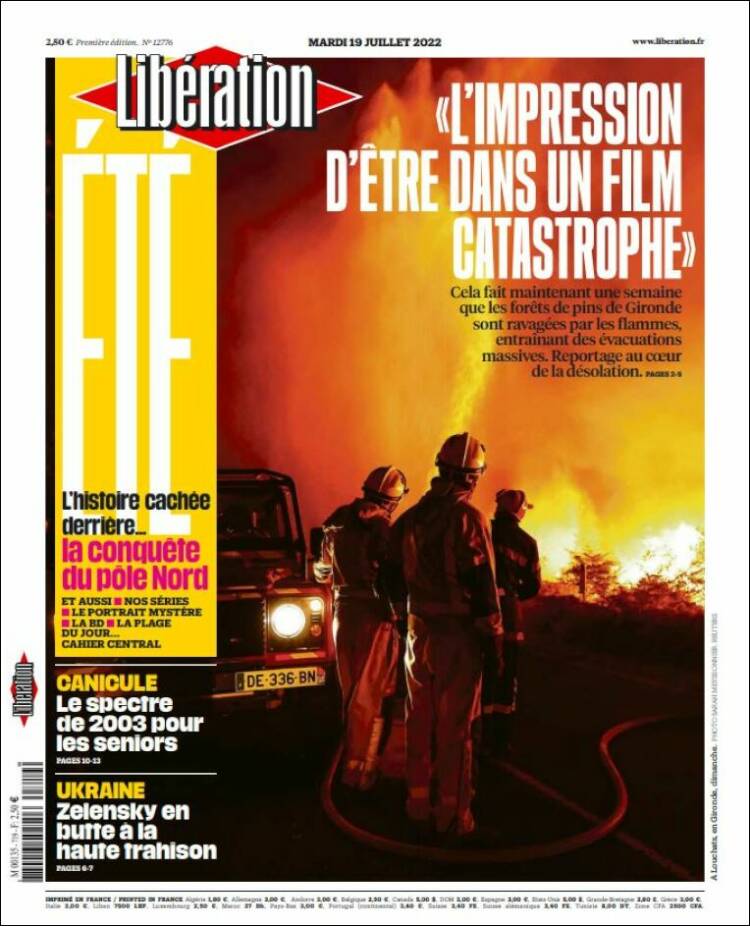 Portada de Libération (Francia)