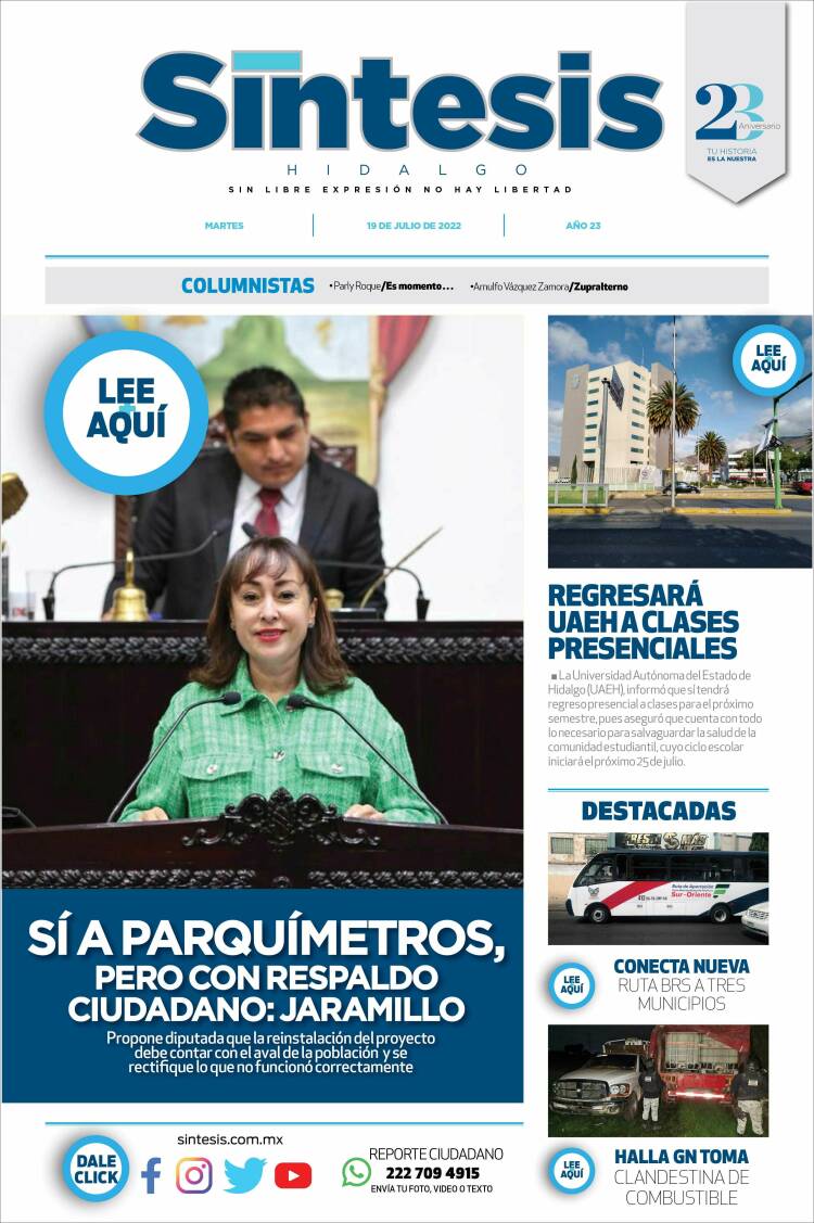 Portada de Sistesis - Hidalgo (M&eacute;xico)