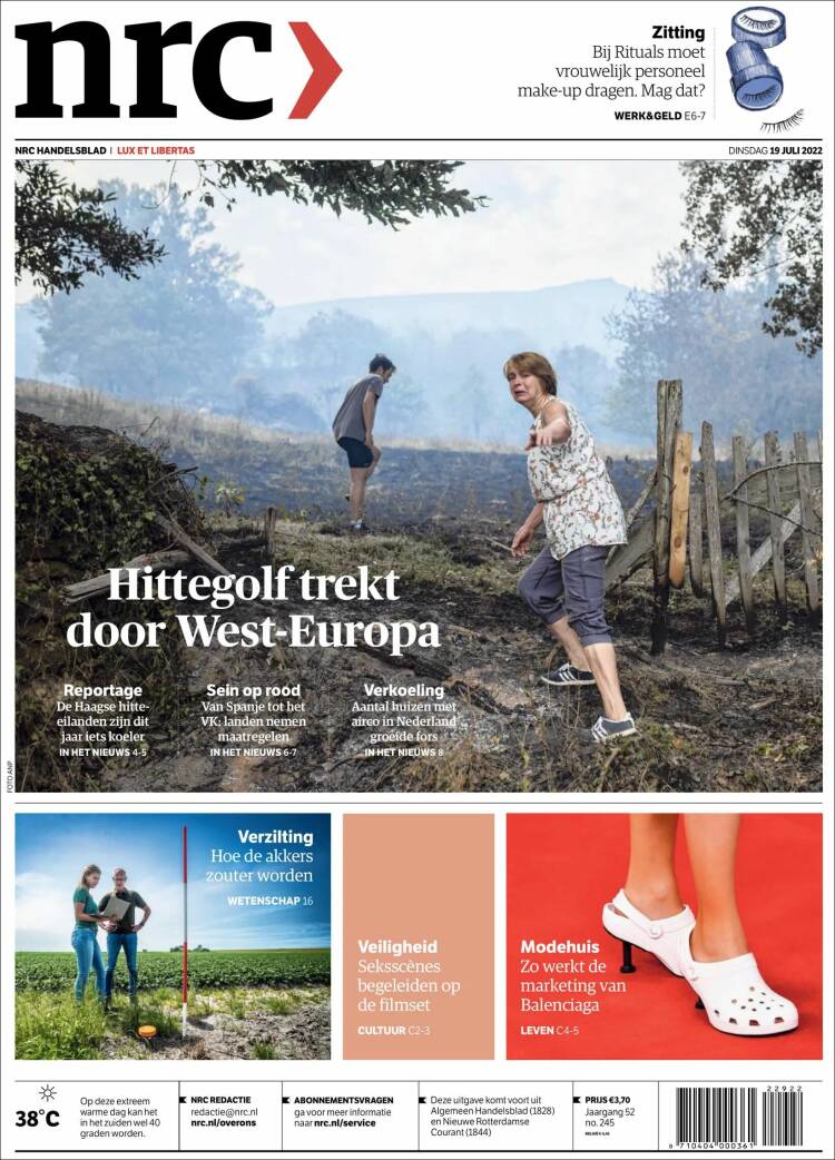 Portada de NRC Handelsblad (Pa&iacute;ses Bajos)