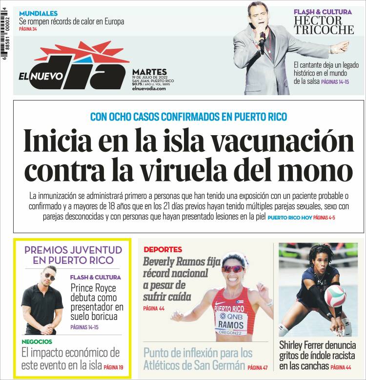 Portada de El Nuevo Día (Puerto Rico)