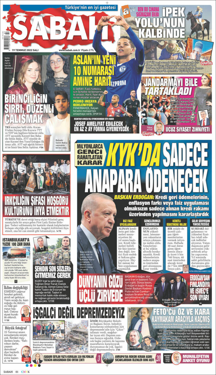 Portada de Sabah (Turqu&iacute;a)