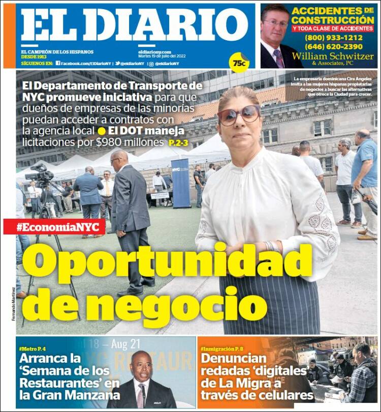 Portada de El Diario NY (USA)