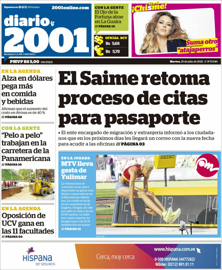 Portada de 2001 - Dosmiluno (Venezuela)