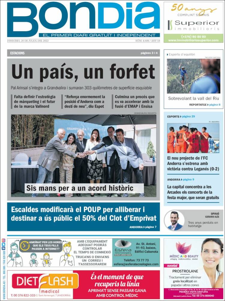 Portada de Diari Bondia (Andorre)