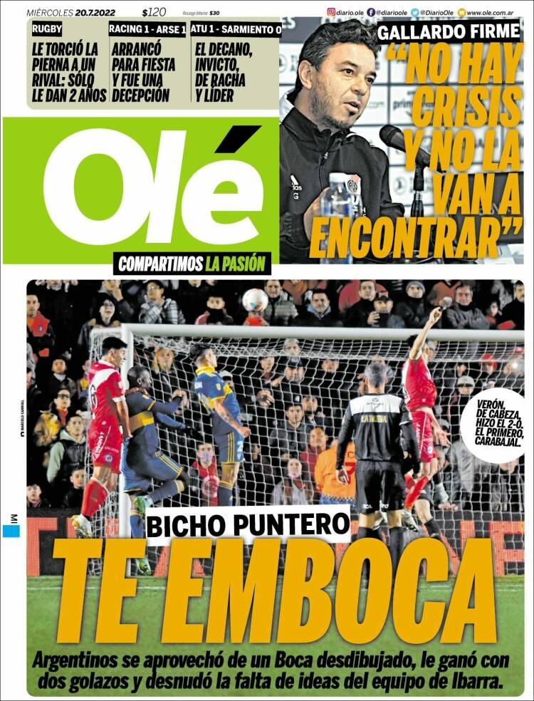 Portada de Olé (Argentina)