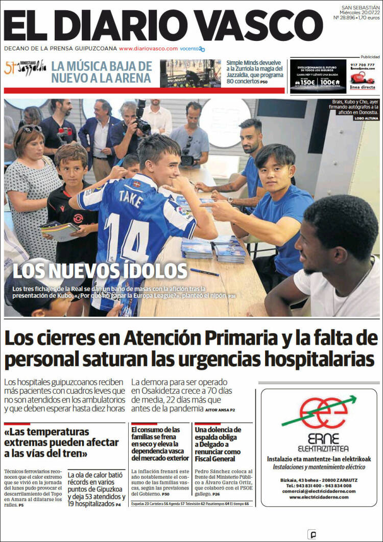 Portada de Diario Vasco (España)