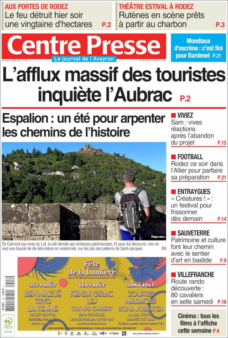 Portada de Centre Presse (France)