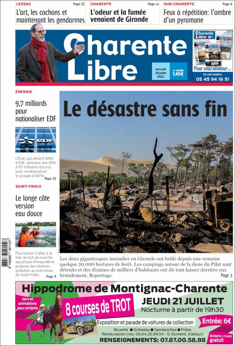 Portada de Charente Libre (France)
