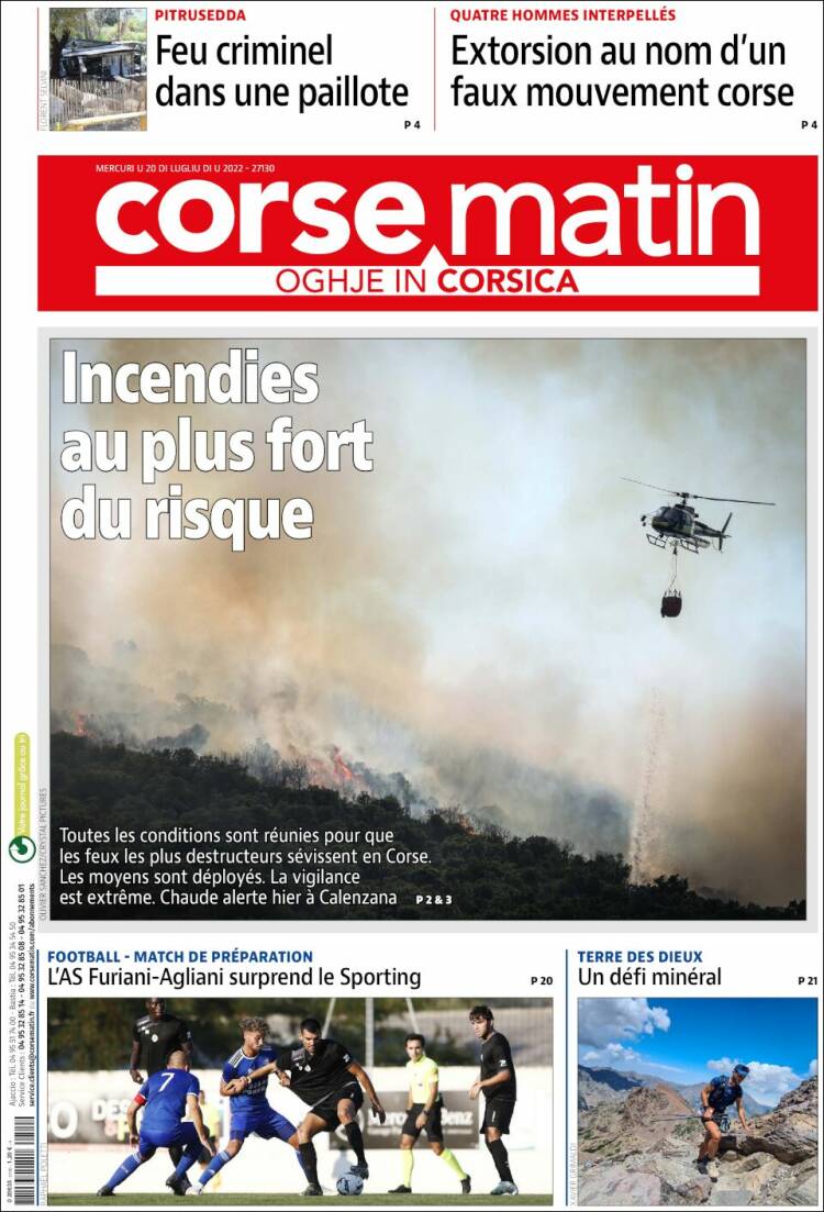 Portada de Corse-Matin (France)