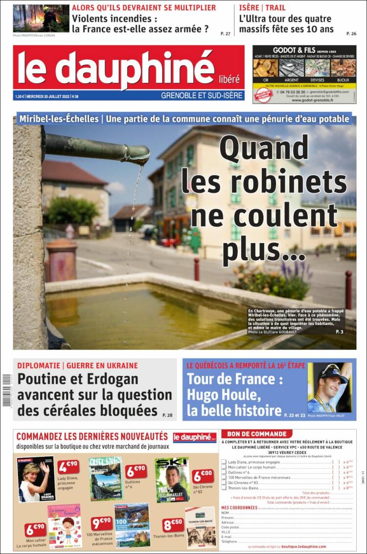 Portada de Le Dauphiné Libéré (France)