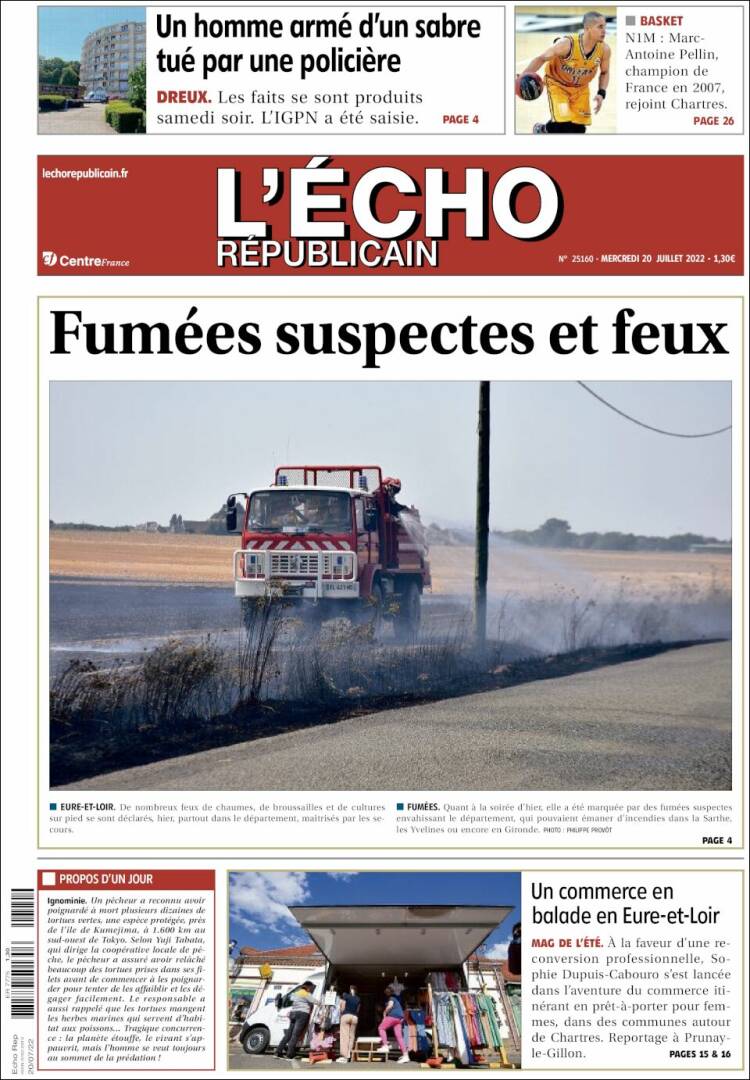 Portada de L'Echo Républicain (France)