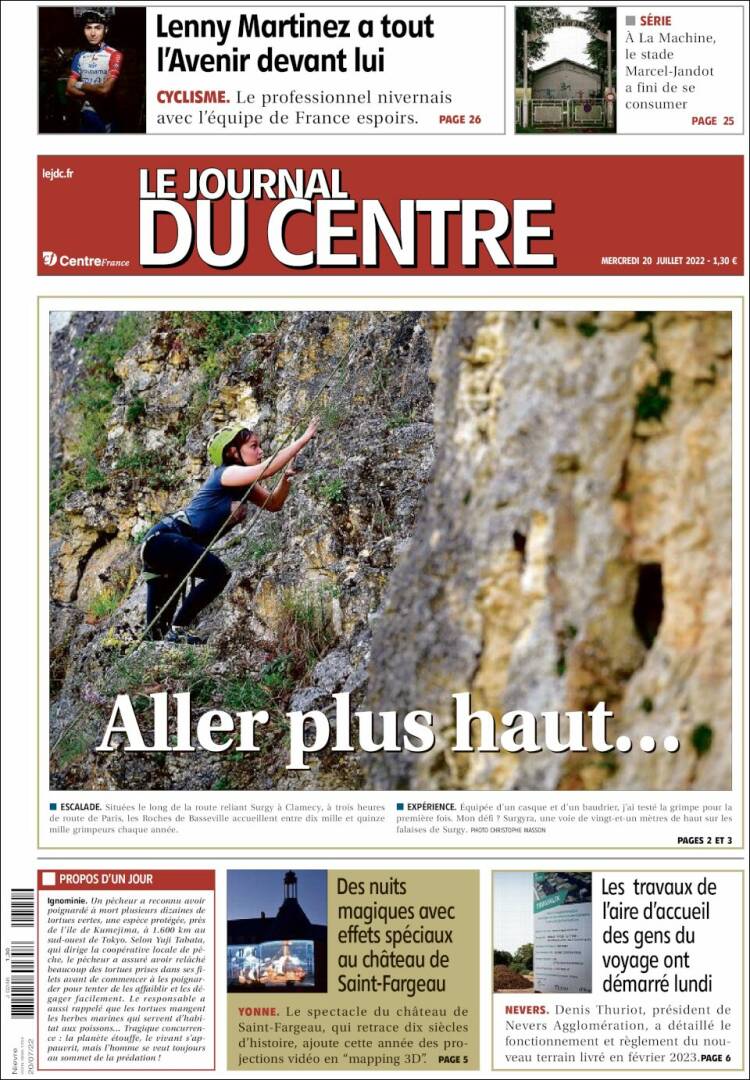 Portada de Le Journal du Centre (France)