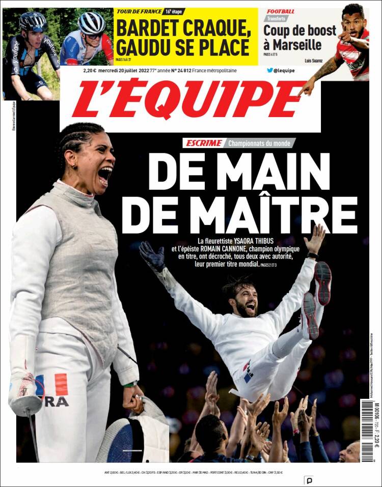 Portada de L'Equipe (France)