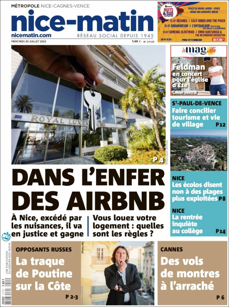 Portada de Nice-Matin (France)