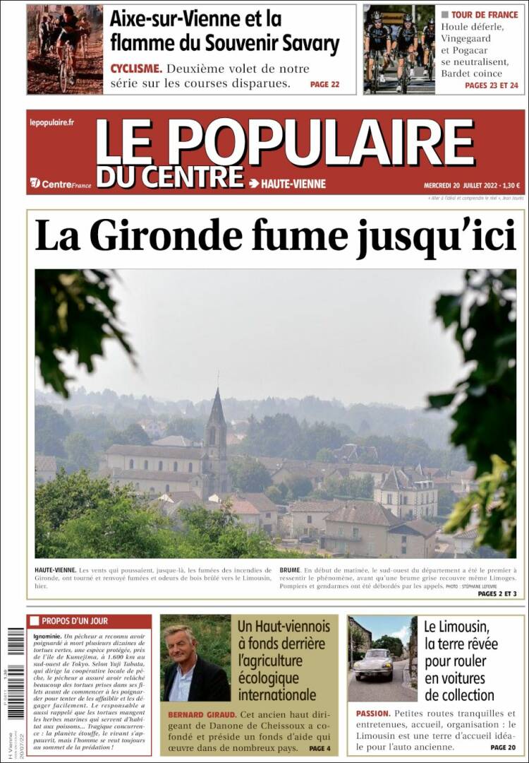 Portada de Le Populaire du Centre (France)
