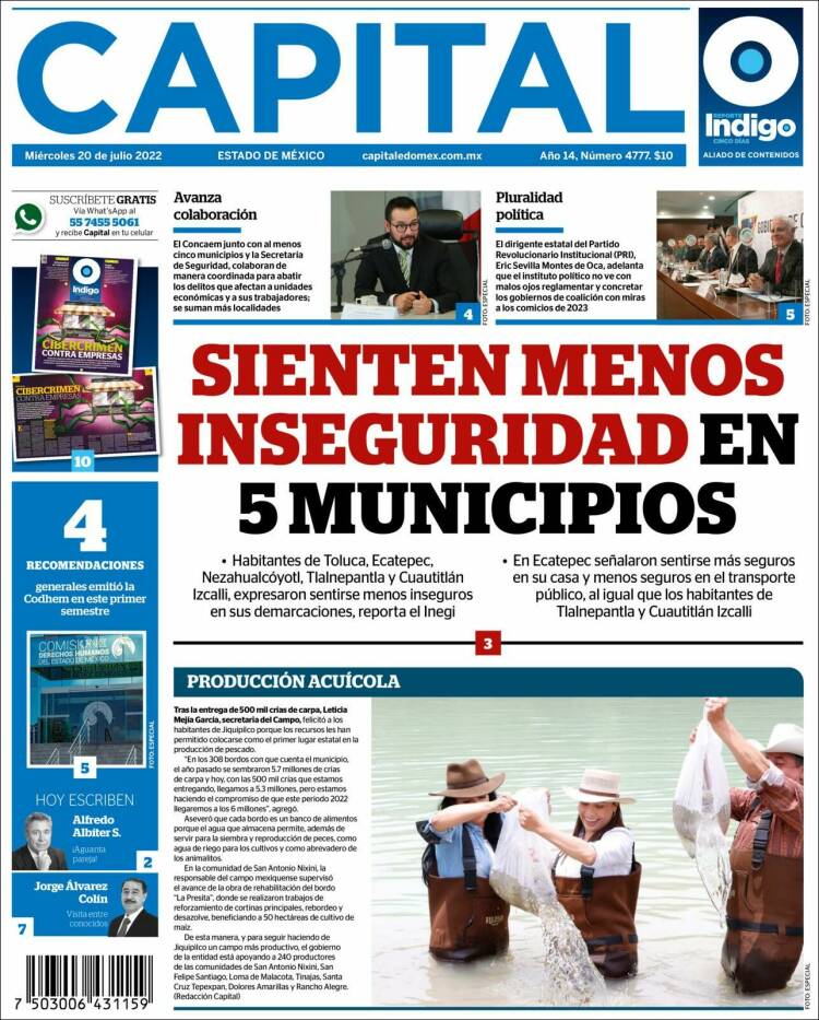 Portada de Capital México (México)