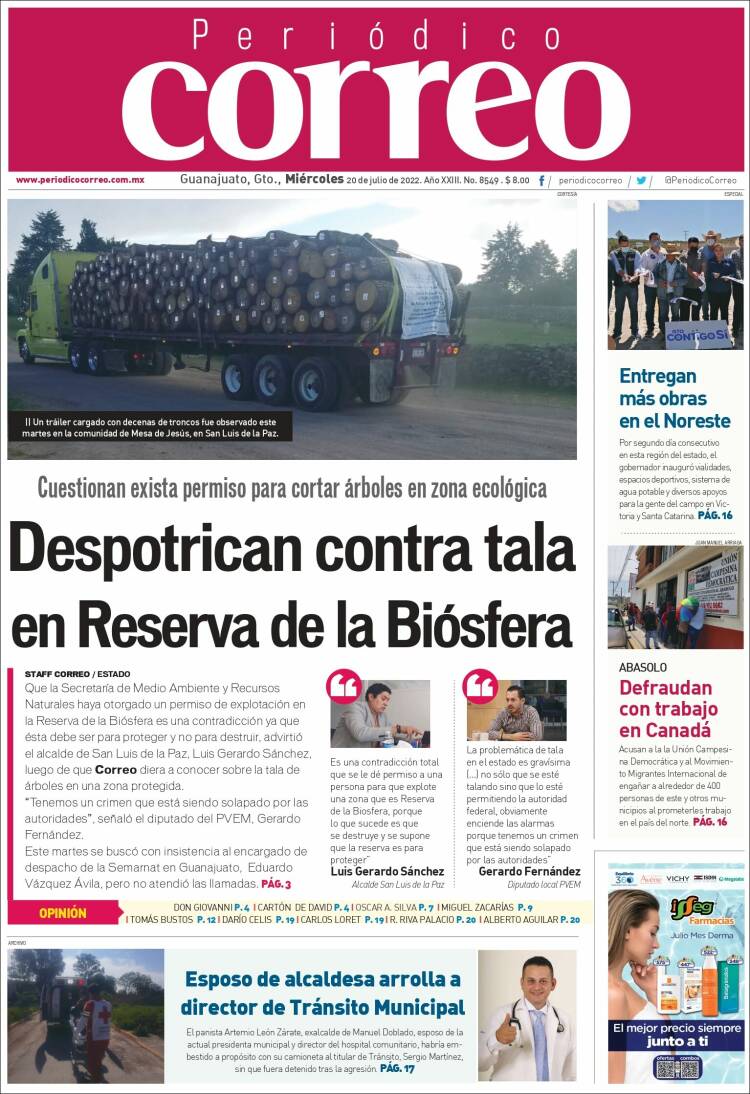 Portada de Correo - El diario del Estado de Guanajuato (México)